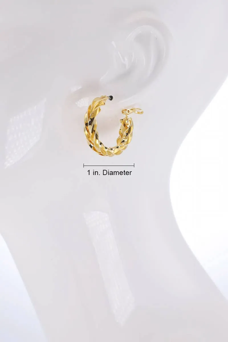 Brass Twisted Wire Hoop Earrings